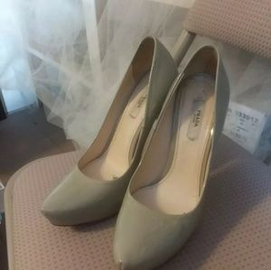 Prada gray patent heels